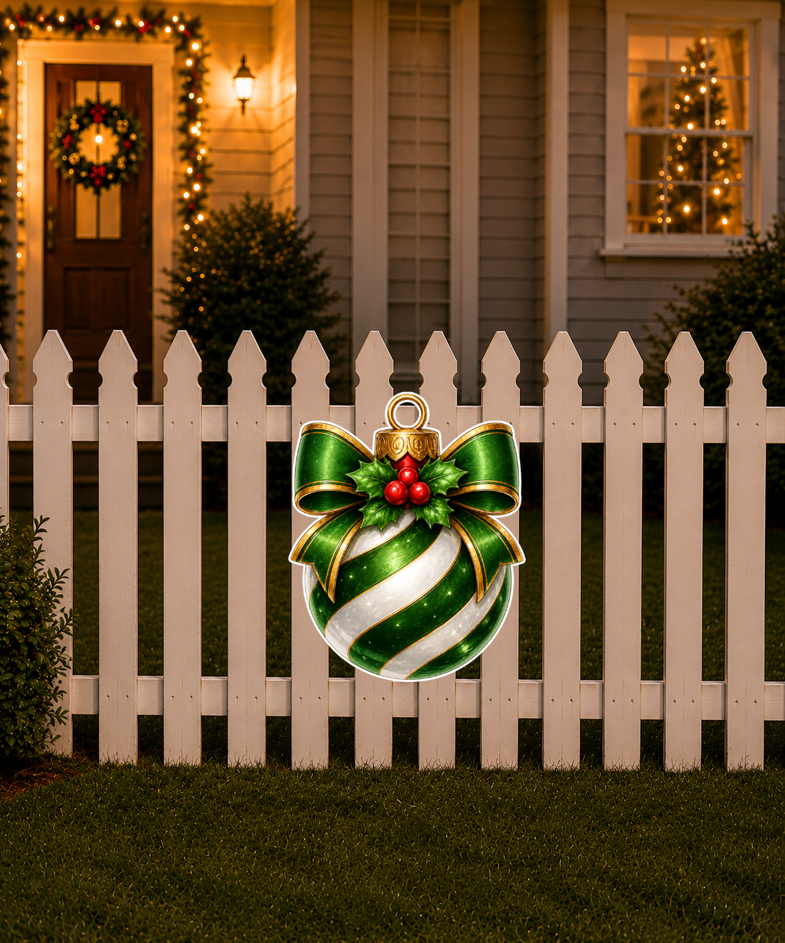 Traditional Christmas Green Bauble Cutout