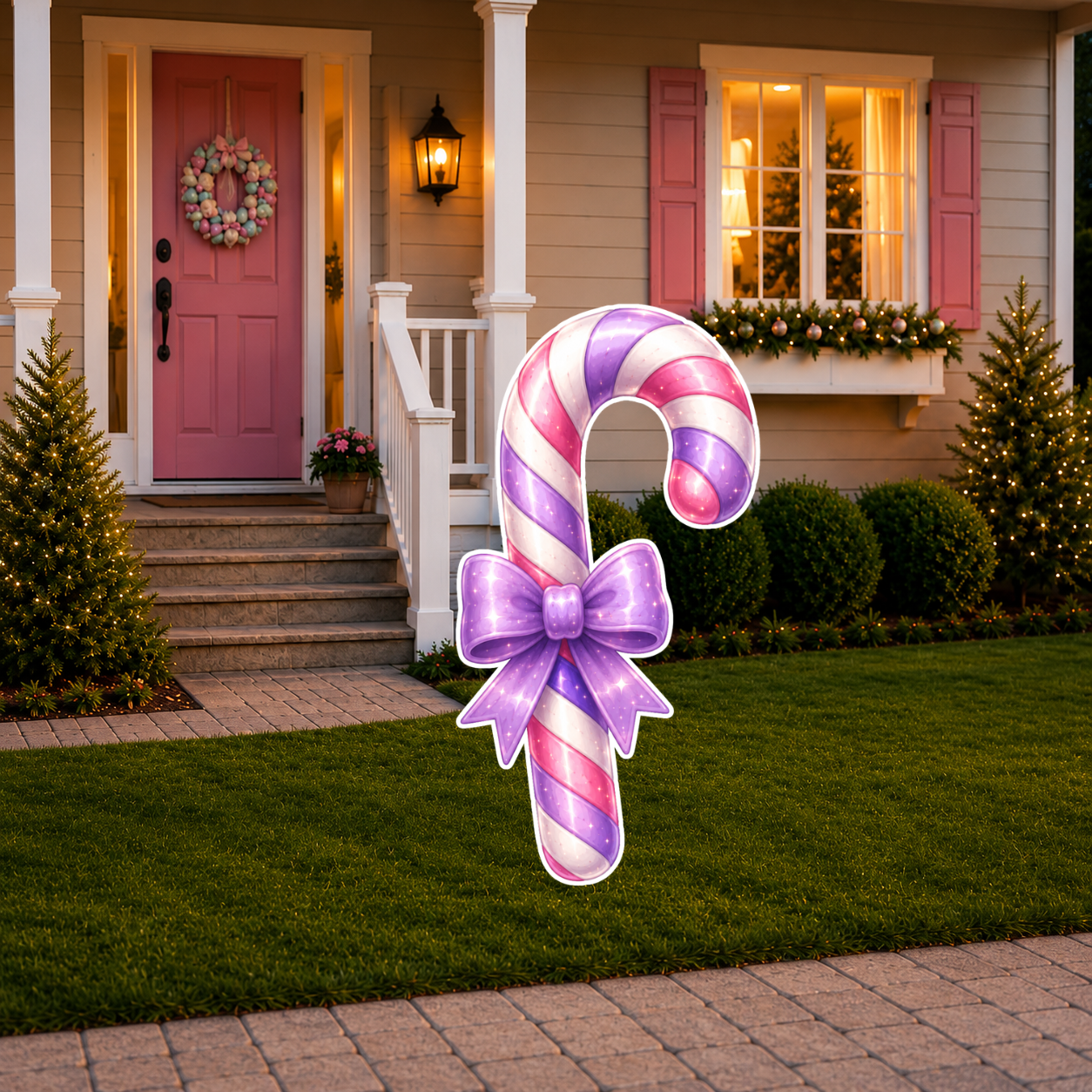 Pastel Candyland Purple Candy Cane Cutout
