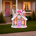 Pastel Candyland Pink Gingerbread House Cutout