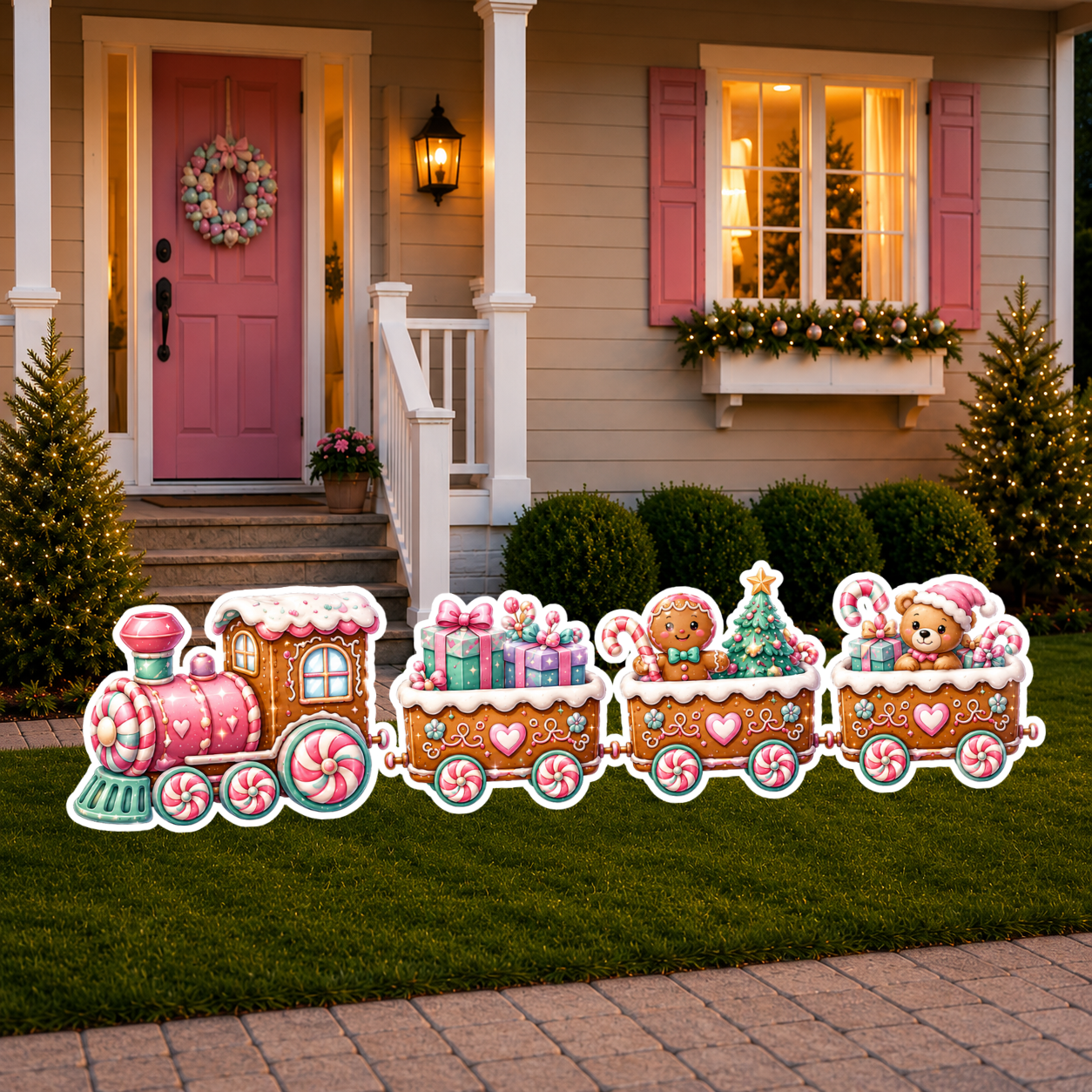 Pastel Candyland Gingerbread Train Cutout