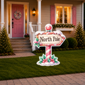 Pastel Candyland North Pole Sign Cutout