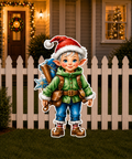 Traditional Christmas Tinsel Elf Cutout